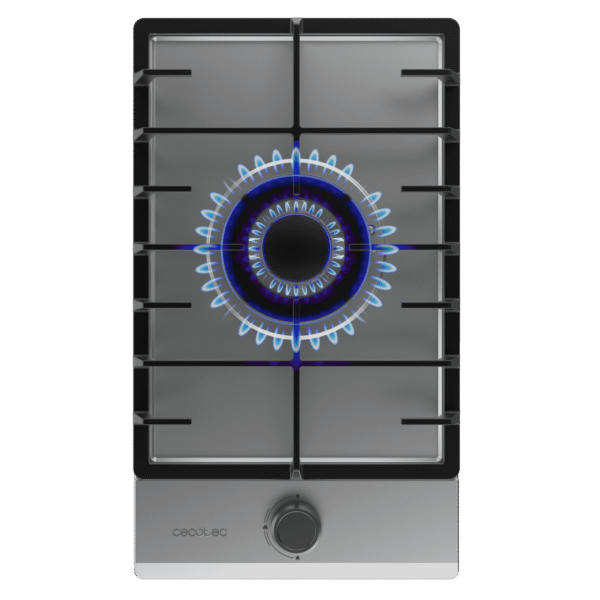 Imagen 2 Placa de gas Bolero Squad G 1200F Inox de Cecotec con 1 quemador de alta eficiencia, sistema de seguridad FlameOut y acabado en acero inoxidable duradero.