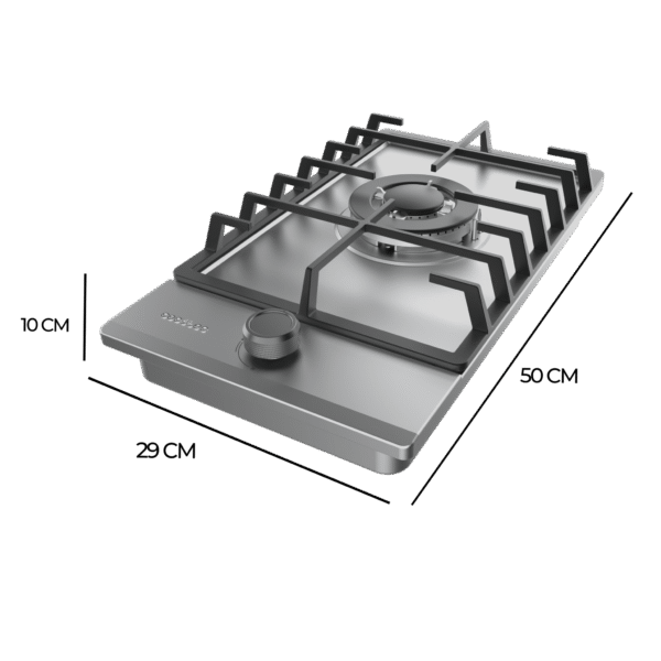 Imagen 4 Placa de gas Bolero Squad G 1200F Inox de Cecotec con 1 quemador de alta eficiencia, sistema de seguridad FlameOut y acabado en acero inoxidable duradero.