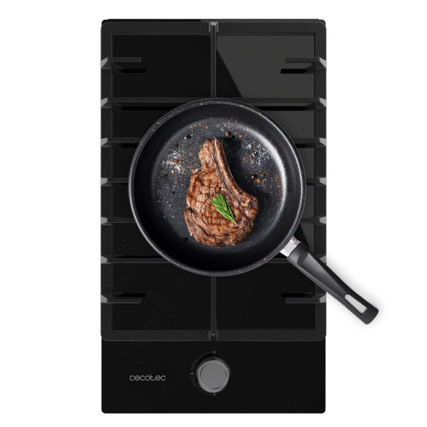 Placa de gas Bolero Squad G 1200S Inox de dos fuegos en acero inoxidable con mandos laterales