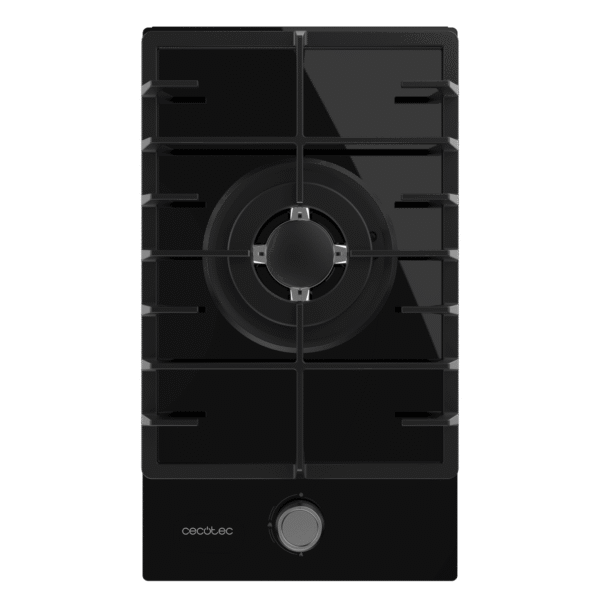 Imagen 3 Placa de gas de cristal templado con quemador de triple llama de 3,8 kW, parrilla de hierro fundido y sistema de seguridad termopar para máxima precisión.