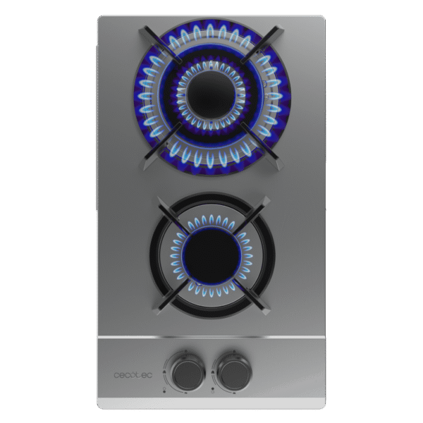 Imagen 2 Placa de gas Bolero Squad G 2200S Inox con 2 quemadores, mandos laterales e ignición integrada. Diseño en acero inoxidable de alta resistencia y seguridad total.