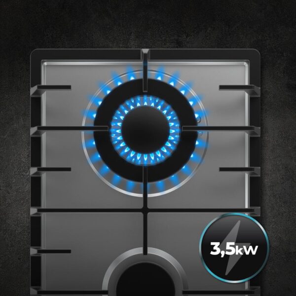 Imagen 8 Placa de gas Bolero Squad G 2200F Inox de 2 fuegos con sistema FFD, mandos integrados y acabado en acero inoxidable. Eficiencia y máxima seguridad en tu cocina.