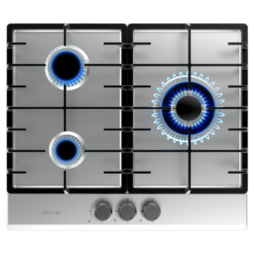 Imagen 2 Placa de gas Bolero Squad G 3200F Inox con 2 fuegos, superficie de acero inoxidable, encendido integrado y sistema de seguridad termopar automático.