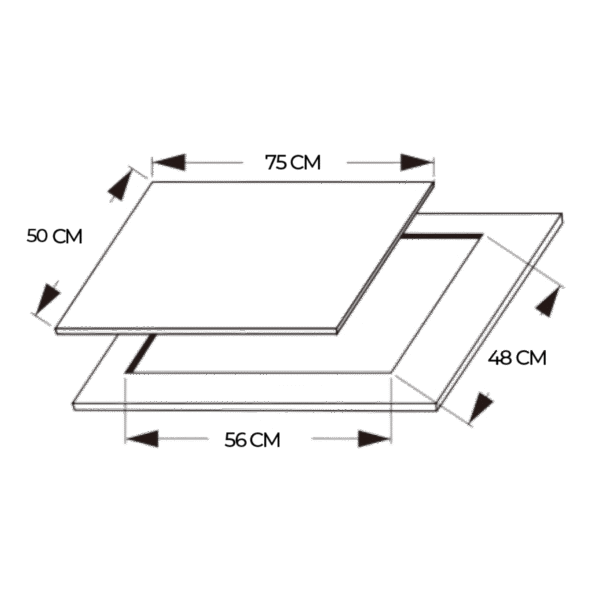 A01_EU01_100196-Imagen-6 Imagen 6 Placa de gas Bolero Squad G 5200S Inox con 5 quemadores, superficie de acero inoxidable, parrillas de hierro fundido y sistema de seguridad FlameFail.