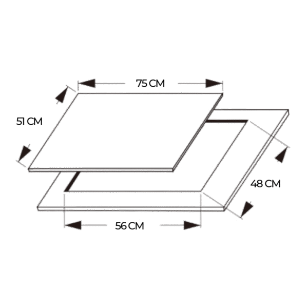 Imagen 5 Placa de gas de cristal templado negro con 5 quemadores Sabaf, parrillas de hierro fundido y autoencendido. Potencia y diseño profesional para tu cocina.
