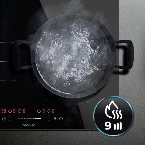 Imagen 8 Placa de inducción Bolero Squad I 4001 Fullflex de 7200 W. Incluye zona flexible, 9 niveles de potencia, Touch Slider y funciones de seguridad Stop&Go y Kid Lock.