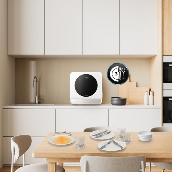 Imagen 6 Lavavajillas compacto Bolero Aguazero 1100 White de 3 cubiertos. 6 programas de lavado, panel Touch Control y diseño eficiente para espacios reducidos.