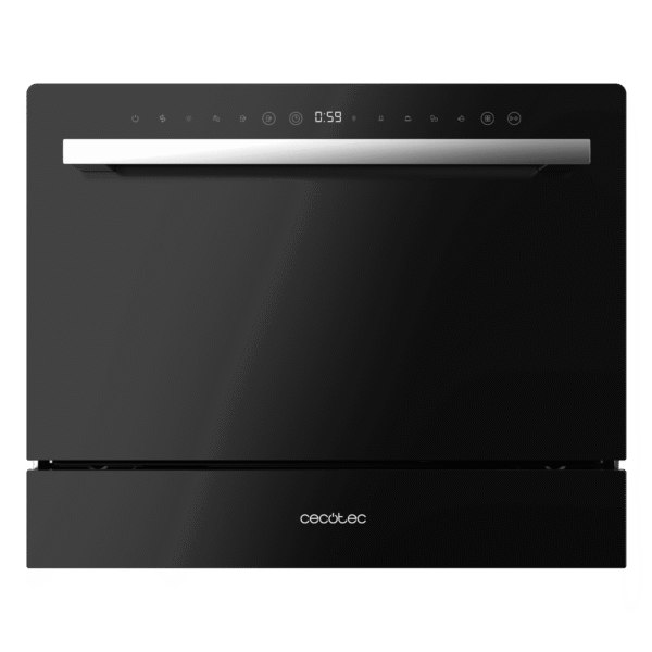 Imagen 2 Lavavajillas compacto Bolero Aguazero 2400 Black Glass con capacidad para 6 cubiertos, acabado cristal negro, clase energética D y 5 programas de lavado.