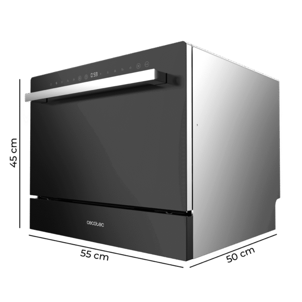 Imagen 4 Lavavajillas compacto Bolero Aguazero 2400 Black Glass con capacidad para 6 cubiertos, acabado cristal negro, clase energética D y 5 programas de lavado.