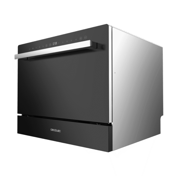 Imagen 5 Lavavajillas compacto Bolero Aguazero 2400 Black Glass con capacidad para 6 cubiertos, acabado cristal negro, clase energética D y 5 programas de lavado.