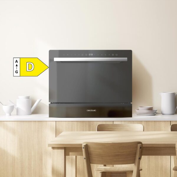 Imagen 8 Lavavajillas compacto Bolero Aguazero 2400 Black Glass con capacidad para 6 cubiertos, acabado cristal negro, clase energética D y 5 programas de lavado.