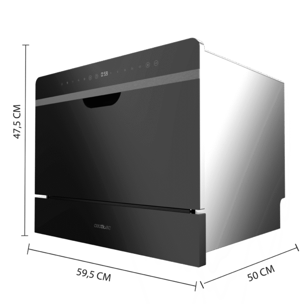 A01_EU01_100467-Imagen-4 Imagen 4 Lavavajillas semi-integrable Bolero Aguazero 2500 S-BI Black Glass de 6 cubiertos. Eficiencia energética D, 5 programas de lavado y elegante acabado en cristal negro.