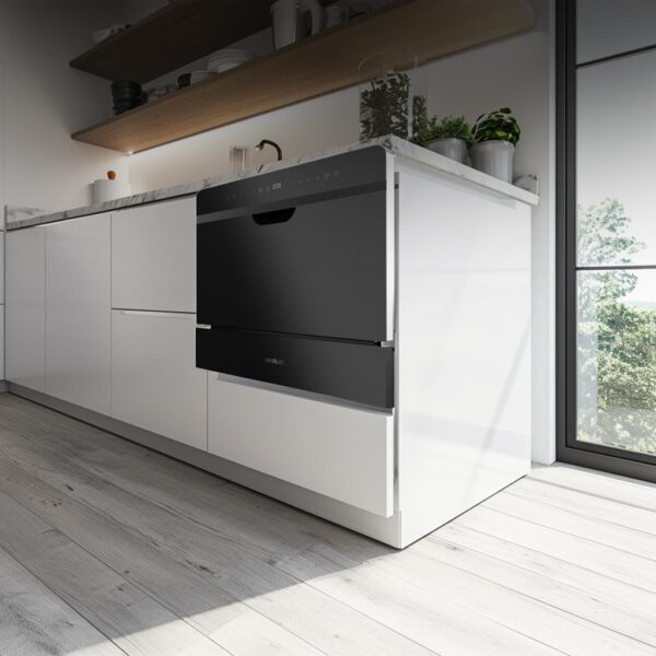 A01_EU01_100467-Imagen-6 Imagen 6 Lavavajillas semi-integrable Bolero Aguazero 2500 S-BI Black Glass de 6 cubiertos. Eficiencia energética D, 5 programas de lavado y elegante acabado en cristal negro.