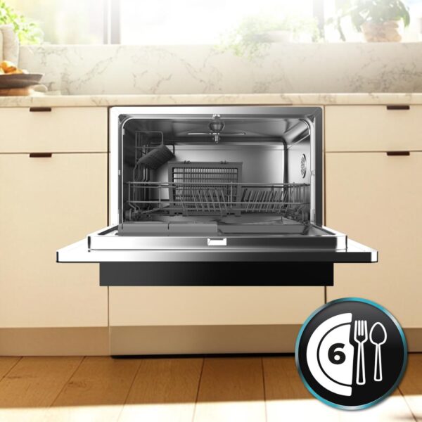 A01_EU01_100467-Imagen-7 Imagen 7 Lavavajillas semi-integrable Bolero Aguazero 2500 S-BI Black Glass de 6 cubiertos. Eficiencia energética D, 5 programas de lavado y elegante acabado en cristal negro.