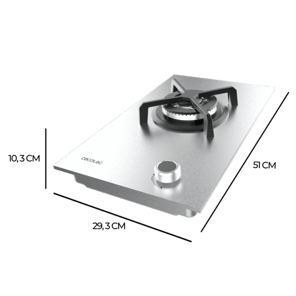 Imagen 4 Placa de gas Cecotec Bolero Squad G 1400S Inox con 4 fuegos, encendido electrónico, sistema de seguridad termopar y acabado duradero en acero inoxidable.