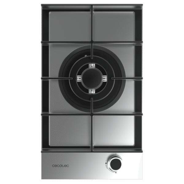 Imagen 3 Placa de gas de acero inoxidable con 4 quemadores, sistema de seguridad termopar y encendido automático. Potencia total de 7 kW para una cocina eficiente.