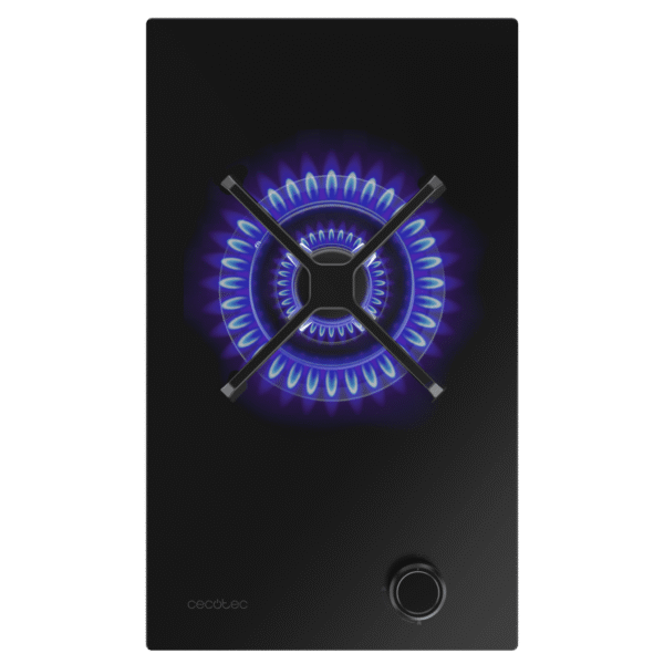 Imagen 2 Placa de gas Bolero Squad G 1400S Nano Glass de Cecotec con 4 fuegos, superficie de cristal templado, mandos integrados y sistema de seguridad FlameFail.