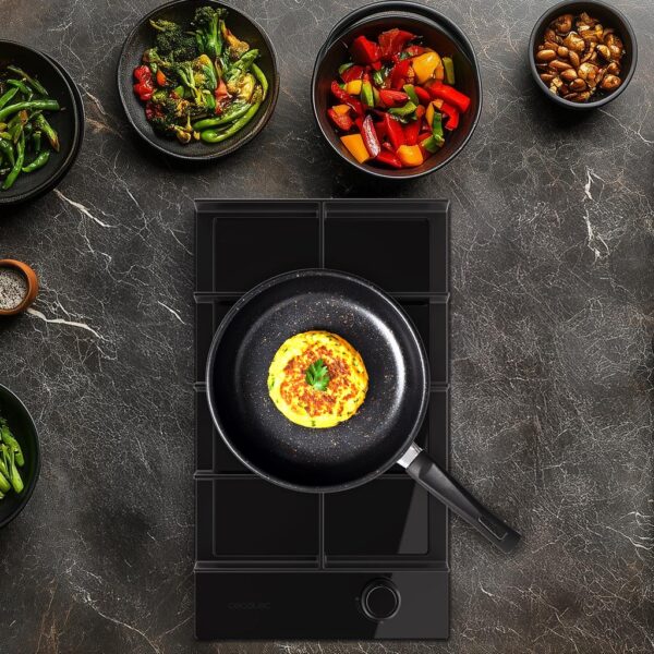 Imagen 7 Placa de gas Bolero Squad G 1400F Glass Black con 4 fuegos, superficie de cristal templado, encendido automático y sistema de seguridad FlameOut integrado.