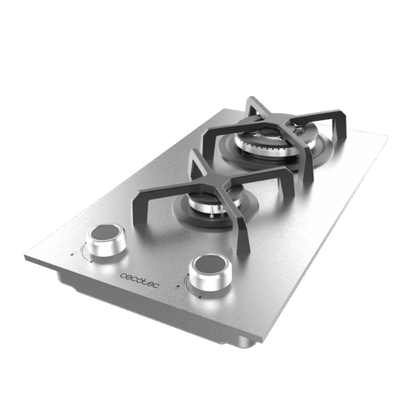 Imagen 5 Placa de gas Cecotec Bolero Squad G 2400S Inox con 2 fuegos, acabado en acero inoxidable, encendido automático y sistema de seguridad para una cocina eficiente.