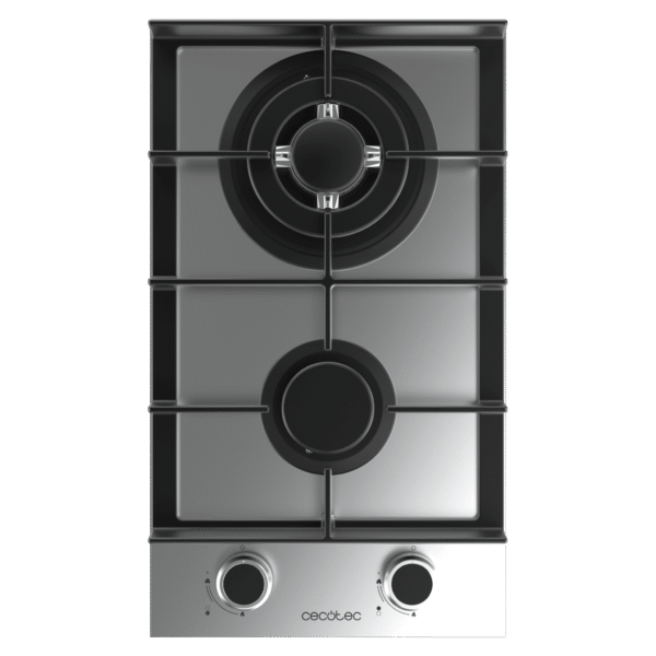 Imagen 3 Placa de gas de 2 fuegos en acero inoxidable con mandos frontales y quemadores de alta eficiencia. Diseño compacto y resistente para cocinas funcionales.