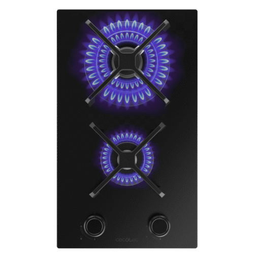 Imagen 2 Placa de gas de 4 fuegos con cristal Nano Glass, quemadores Sabaf de alta eficiencia, parrillas de hierro fundido y sistema de seguridad FlameFailure integrado.