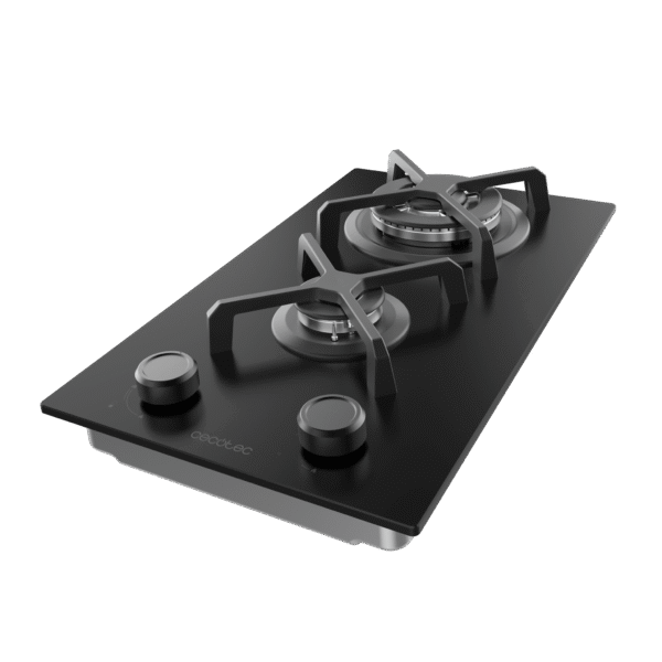 A01_EU01_100484-Imagen-5 Imagen 5 Placa de gas de 4 fuegos con cristal Nano Glass, quemadores Sabaf de alta eficiencia, parrillas de hierro fundido y sistema de seguridad FlameFailure integrado.