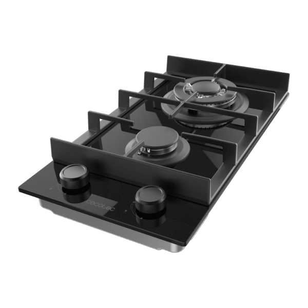 Imagen 5 Placa de gas Bolero Squad G 2400F Glass Black con 4 fuegos, superficie de cristal templado negro, autoencendido integrado y sistema de seguridad termopar.