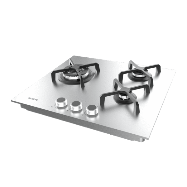 Imagen 5 Placa de gas Bolero Squad G 3400S Inox con 3 quemadores, incluyendo un potente quemador Triple Ring. Superficie de acero inoxidable y sistema de seguridad FFD.