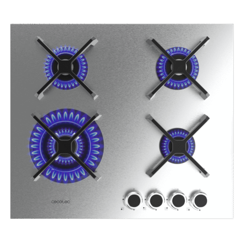 Imagen 2 Placa de gas Bolero Squad G 4400S Inox de Cecotec con 4 quemadores, superficie de acero inoxidable, mandos mecánicos y sistema de seguridad termopar.