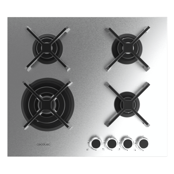A01_EU01_100490-Imagen-3 Imagen 3 Placa de gas Bolero Squad G 4400S Inox de Cecotec con 4 quemadores, superficie de acero inoxidable, mandos mecánicos y sistema de seguridad termopar.