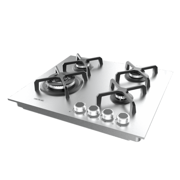A01_EU01_100490-Imagen-5 Imagen 5 Placa de gas Bolero Squad G 4400S Inox de Cecotec con 4 quemadores, superficie de acero inoxidable, mandos mecánicos y sistema de seguridad termopar.