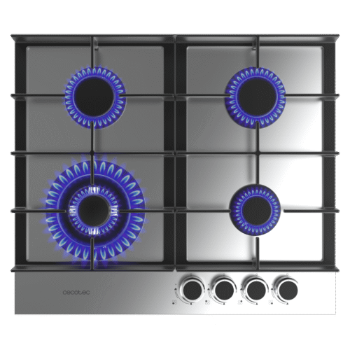 Imagen 2 Placa de gas Bolero Squad G 4400F Inox de 4 fuegos con acabado en acero inoxidable, parrillas de hierro fundido, autoencendido y sistema de seguridad FFD.