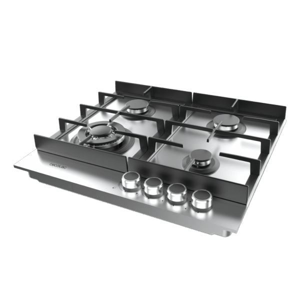 Imagen 5 Placa de gas Bolero Squad G 4400F Inox de 4 fuegos con acabado en acero inoxidable, parrillas de hierro fundido, autoencendido y sistema de seguridad FFD.
