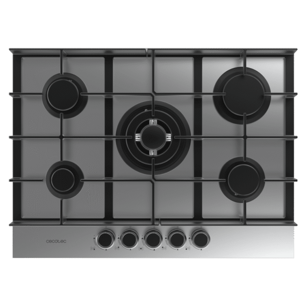A01_EU01_100495-Imagen-3 Imagen 3 Placa de gas Bolero Squad G 5400F Inox de Cecotec con 4 quemadores, superficie de acero inoxidable y sistema de seguridad FlameOut para una cocción eficiente.