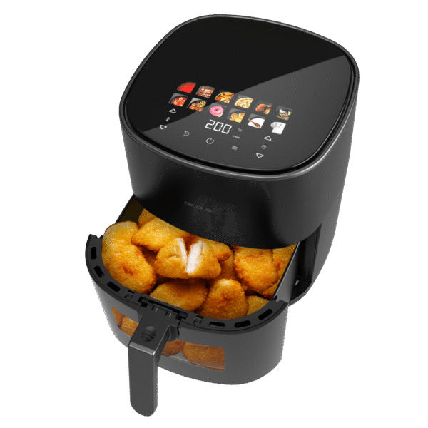 Imagen 2 Freidora de aire Cecofry&Grill Duoheat 6500 de 6,5 L y 2200 W. Tecnología de doble resistencia para un dorado perfecto y cocina saludable con sabor a parrilla.