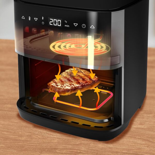 Imagen 8 Freidora de aire de 8L y 2200W con tecnología DuoHeat. Doble resistencia para un dorado perfecto y sabor a parrilla en tus recetas saludables sin aceite.