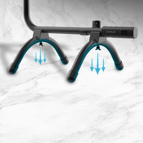 Imagen 8 Radiador toallero eléctrico de bajo consumo Cecotec ReadyWarm 5000 Towel Black con 100W, indicador luminoso y doble uso: suelo o pared. Máxima seguridad.