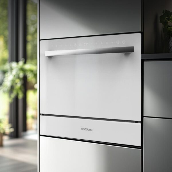 Imagen 7 Lavavajillas compacto Bolero Aguazero 2400 White Glass de 6 servicios. Eficiencia energética clase D, panel Touch Control y acabado premium en cristal blanco.