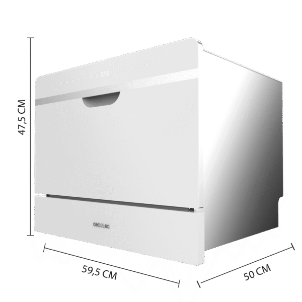 Imagen 4 Lavavajillas semi-integrable Bolero Aguazero 2500 S-BI White Glass de 6 servicios. Eficiencia clase D, 5 programas y panel Touch Control para un lavado eficiente.