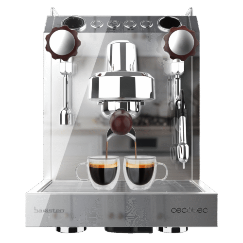 Vista frontal del microondas digital Cecotec Proclean 2500 con panel de control táctil y mando giratorio