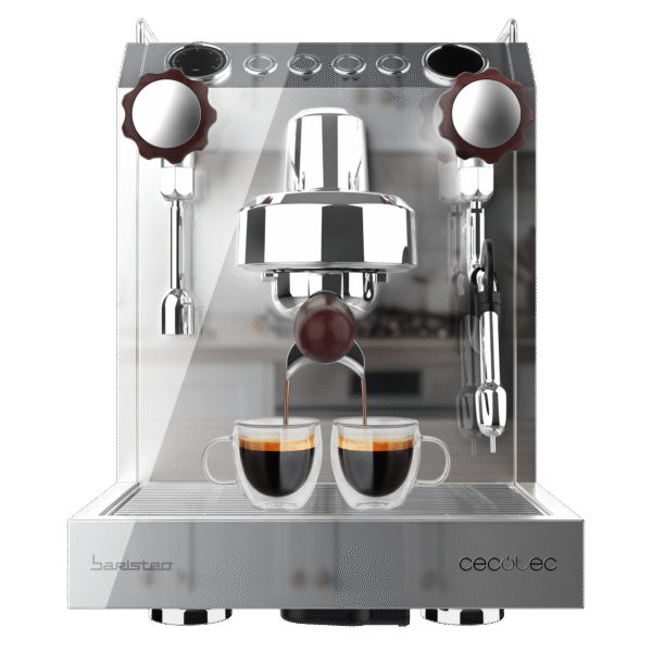 Vista frontal del microondas digital Cecotec Proclean 2500 con panel de control táctil y mando giratorio