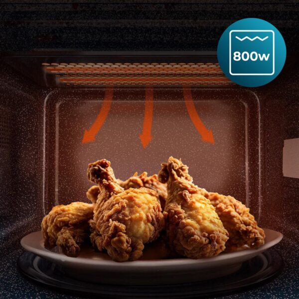 Imagen 4 Microondas digital ProClean 5110 Blue de Cecotec con 20 litros de capacidad, grill de 800 W y revestimiento Ready2Clean. Diseño elegante y fácil limpieza.