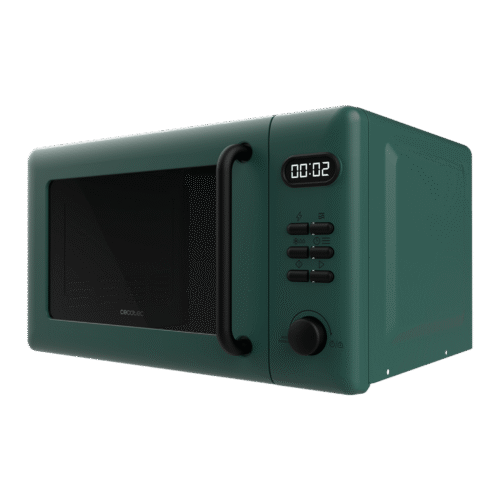 Imagen 2 Microondas digital Cecotec Proclean 5110 Green con grill, 20 litros de capacidad y 700 W. Diseño vintage verde con revestimiento interior Ready2Clean.