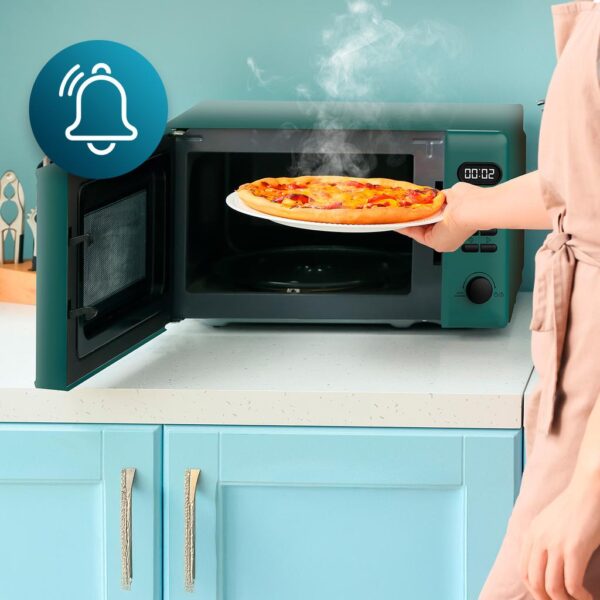 Imagen 8 Microondas digital Cecotec Proclean 5110 Green con grill, 20 litros de capacidad y 700 W. Diseño vintage verde con revestimiento interior Ready2Clean.