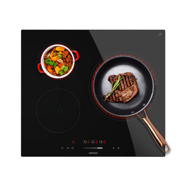 Placa de inducción portátil Cecotec Full Crystal Onyx de color negro con panel táctil y superficie de cristal esmaltado
