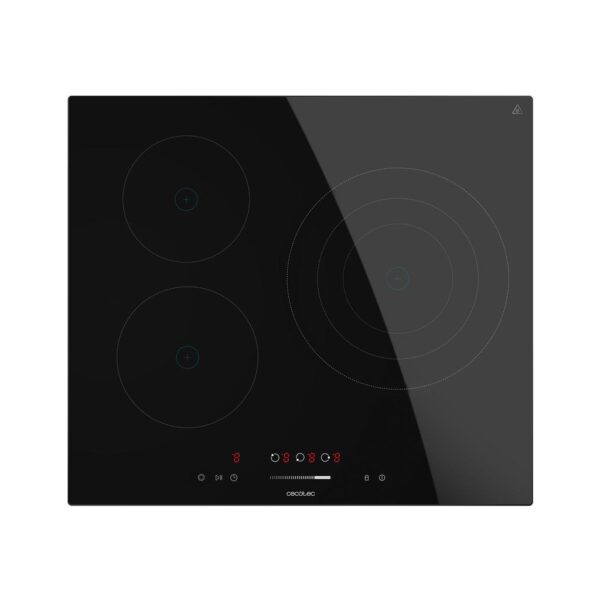 Imagen 2 Placa vitrocerámica Cecotec Bolero Squad V 3100 con 3 zonas de cocción, triple anillo, 5700W de potencia, control táctil y sistemas de seguridad avanzados.