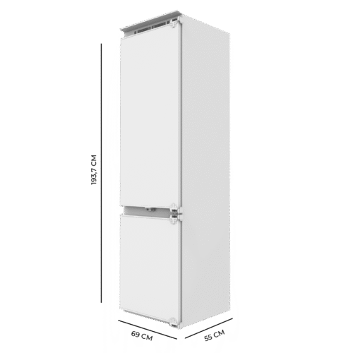 Imagen 2 Frigorífico combi integrable Bolero CoolMarket Combi BI-D FLW 341 con 341 L, Full LED Wall y Total NoFrost. Eficiencia clase E y compresor Inverter silencioso.