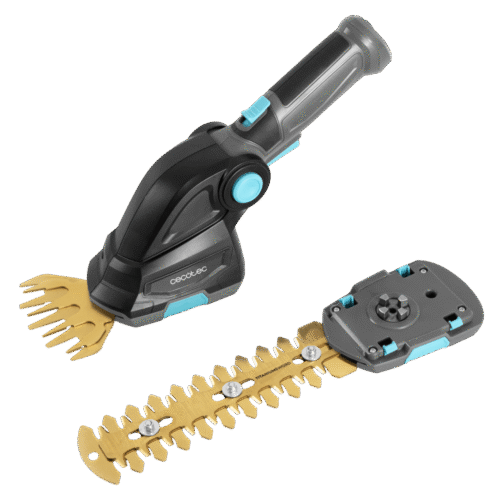 Imagen 2 Cortasetos de mano 2 en 1 Cecotec TitaniumSword 2000 Hand con batería de 7,2V, cuchillas de titanio y dos accesorios intercambiables para un corte preciso.