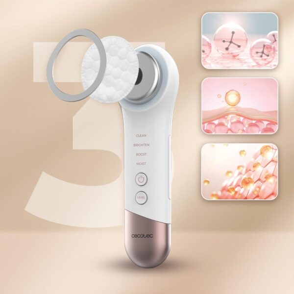 Imagen 7 Kit de belleza FaceCare SkinRoutine de Cecotec con limpiador facial, masajeador de fototerapia, dispositivo antiojeras y accesorios para una rutina completa.