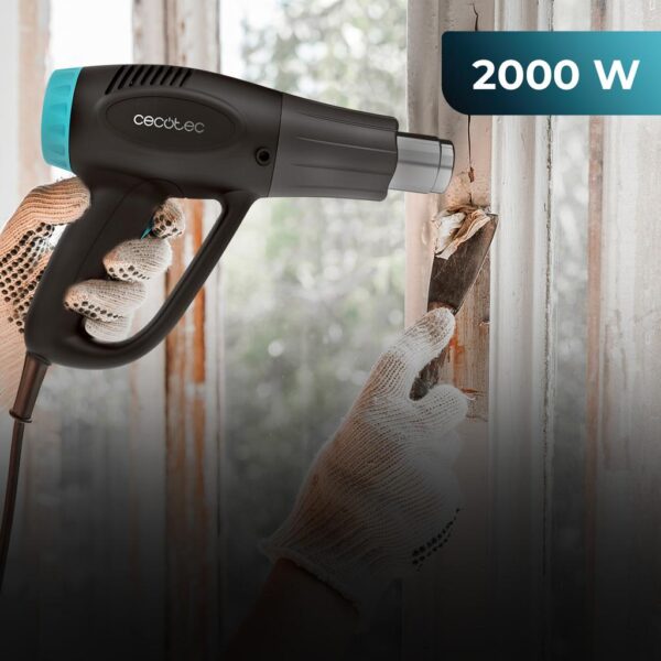 Imagen 3 Pistola de calor Cecotec Hell Gun 3500 con 2000W, temperatura regulable y calentamiento ultrarrápido. Incluye 4 boquillas para decapado, soldadura y secado.